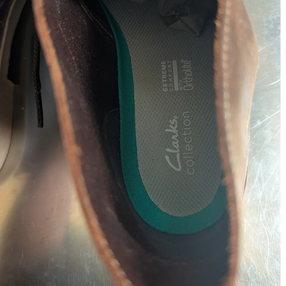 Clarks Mens Chukka Desert Boots Dark Brown Beeswax Leather Size 11